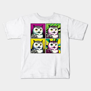 Midnight Mystic - Pop Art Snowy Owl Kids T-Shirt